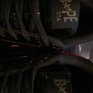 Bape Black and Red Sneakers for Men